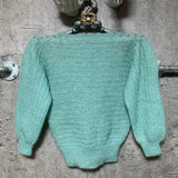 bijou embroidered glitter knit aquamarine green blue