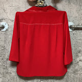 wide shirt  three-quarter sleeve red