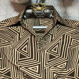 geometric open collar shirt