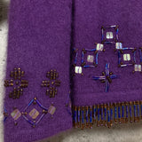 bijou embroidered fringe cardigan purple