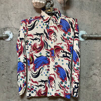psychedelic fire pattern shirt