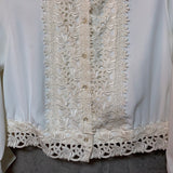 flower lace shirt blouse white