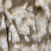 fake fur cropped jacket beige brown
