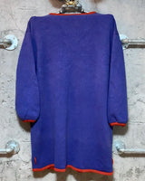purple long knit cardigan