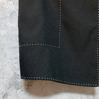 white stitched mini skirt black