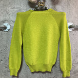 henley neck sheep knit sweater yellow green