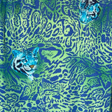 ESCADA tiger cheetah printed silk shirt green blue