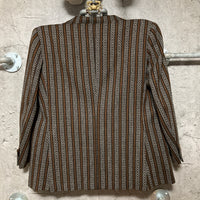 striped single suit jacket blazer double vent men brown