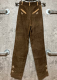 real leather tapered pants echtes leder brown beige