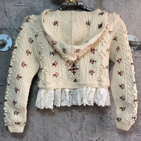 knit hooded cardigan