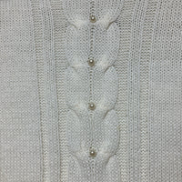 pearl turtleneck short sleeve sweater knit white