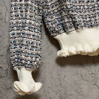 frill turtleneck knit gray