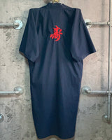 chinese robe coat embroidered kanji navy red