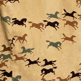horse pattern western shirts beige brown