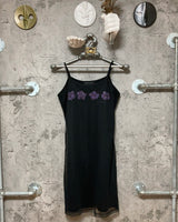hibiscus black tulle sleeveless dress