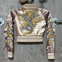 reversible embroidered satin jacket