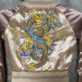 reversible embroidered satin jacket