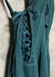 side corset dress dark green
