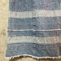 pink stitched hagi denim skirt
