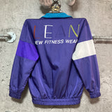 asymmetry design nylon jacket asics lean purple