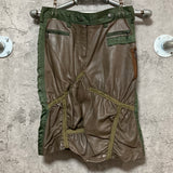 sheepskin leather military skirt brown Avirex