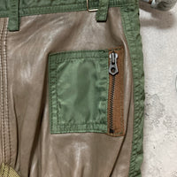 sheepskin leather military skirt brown Avirex