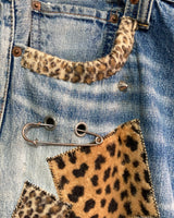 leopard ripped jeans rna denim brown beige yellow