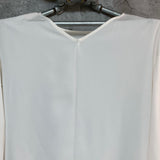 V-neck & crewneck white blouse