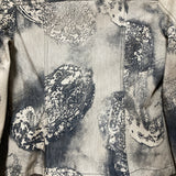 paisley hokusai wave printed jacket beige gray