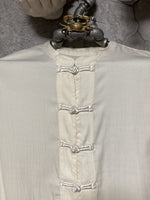 Chinese shirt stand collar long white