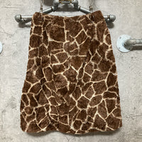 giraffe patterned skirt fake fur brown