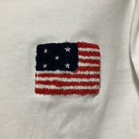 American flag T-shirt star long sleeve USA white