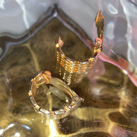 gold half hoop mesh earrings