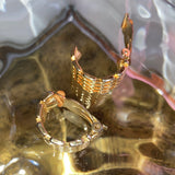gold half hoop mesh earrings