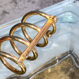 3D spiral brooch pin gold