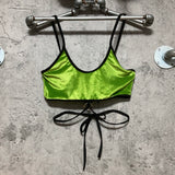 green strappy bra top
