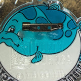 blue fish character brooch