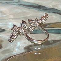 silver bijou butterflies ring