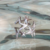 silver rhinestone star ring