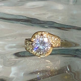 gold rhinestone ring