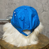 embroidered fishing cap chin strap blue