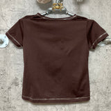 brown rose T shirt