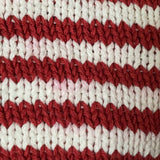red white spiral knit beret