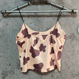 cow pattern camisole brown
