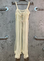 yellow lace camisole long dress