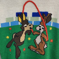 jump rope bunny rabbits knit sweater