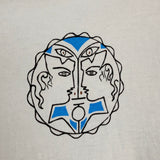 hieroglyph face T shirt edifice blue