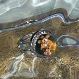 resin ring with flower round