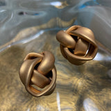 mat gold color knot earrings