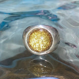 glitter yellow ring silver